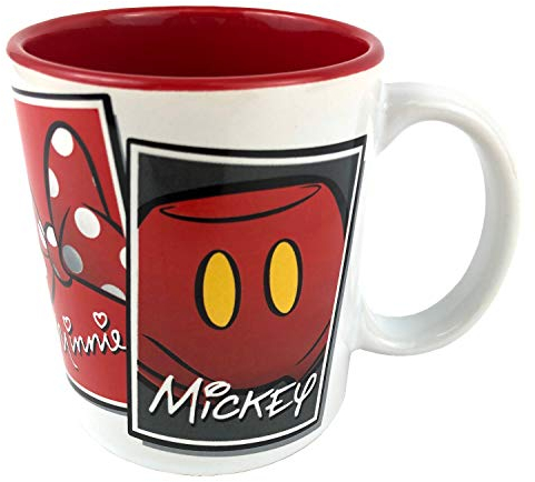 Disney Ikonen Mickey Mouse, Minnie, Goofy und Donald Duck, Keramik-Kaffeetasse, 325 ml