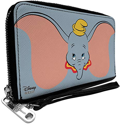Buckle-Down Damen-Geldbörse mit Reißverschluss, rechteckig, Dumbo, 19,1 x 11,4 cm, Dumbo, 7.5x4.5, Buckle-Down Portemonnaie aus Polyurethan, mit Reißverschluss, rechteckig – Dumbo
