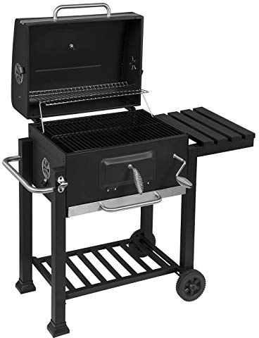 eSituro Barbecue à Charbon de Bois sur Pieds Réglable en Hauteur pour Jardin Camping BBQ, avec Couvercle et 2 roulettes SBBQ0006