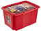 keeeper Feuerwehrmann Sam Aufbewahrungsbox mit Deckel, Dreh- und stapelbar, Für Kinder, 45 l, Paulina, Kirsch-Rot
