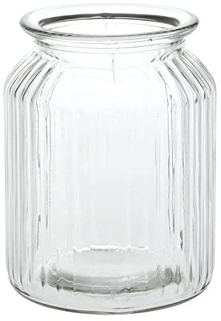 matches21 Dekovase Glasvase Vase gerillte Oberfläche Pflanzgefäß Blumengefäß Zylinderform Glas klar 1 STK Ø 11x14,5 cm