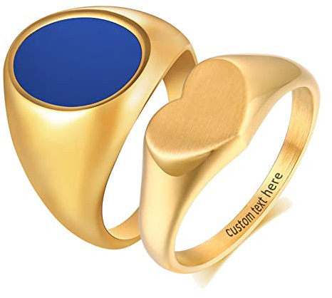 ANAZOZ 2 Stück Eheringe Paarpreis Edelstahl Herz Eheringe Elegant Freundschaftsringe Gold Trauringe Hammerschlag mit Kostenlos Gravur