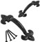 SISI UK Antique Door Pull Handle Black Fleur De LYS 100mm Handle Country Style Garden Gate Shed Door Pulls Kitchen Cupboard Bedroom Wardrobe Drawer Pull Handles Pack of 2.