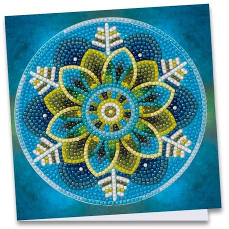 Ideen mit Herz Diamond-Painting-Grußkarte | 16 cm x 16 cm | 370 g/m² | Inkl. Umschlag & Werkzeug (Mandala 4)