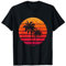 Vintage Strand Urlaub Retro Sonnenuntergang Palmen T-Shirt