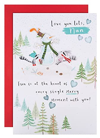 Hallmark Weihnachtskarte für Oma, niedliches Merry Moments Design