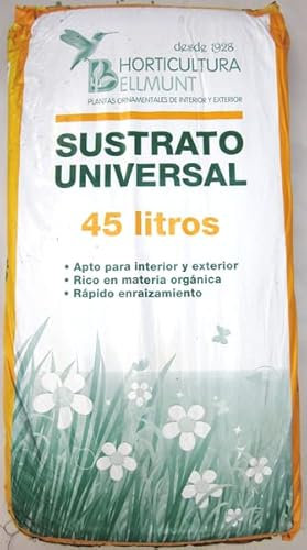 Sustrato Universal para Plantas - Saco de 45 L - con Materia Orgánica - Interior y Exterior - Rápido Crecimiento de Las Raíces - Horticultura Bellmunt