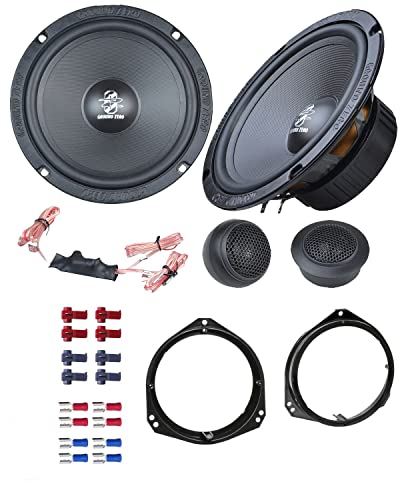 Ground Zero GZFC165.2 Lautsprecher mit Einbauset passend für Opel Corsa C 2000-2006 Türen vorne 300 Watt 165mm 2 Wege Kompo
