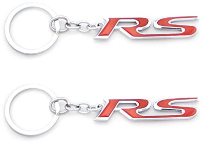 2 Stück RS Schlüsselbund Auto Schlüsselanhänger Zubehör Metall Dekoration (rot)