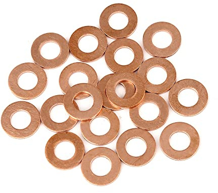 A ABSOPRO Cobre Arandela 8 x 16 x 1,5mm Plano Sellado Junta Anillo (Juego de 20)