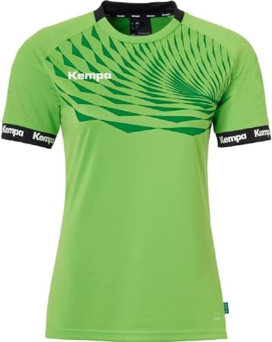 Kempa Wave 26 Shirt Women Damen Mädchen Sportshirt Kurzarm T-Shirt Funktionsshirt Handball Gym Fitness Trikot - elastisch und atmungsaktiv - taillierter Schnitt, Hope Grün/Lagune, XXL