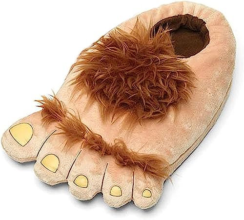 Geebuzz Mens Hobbit Slippers Novelty Monster Adventure Slippers Warm Winter Bigfeet Indoor House Shoes (Mens)
