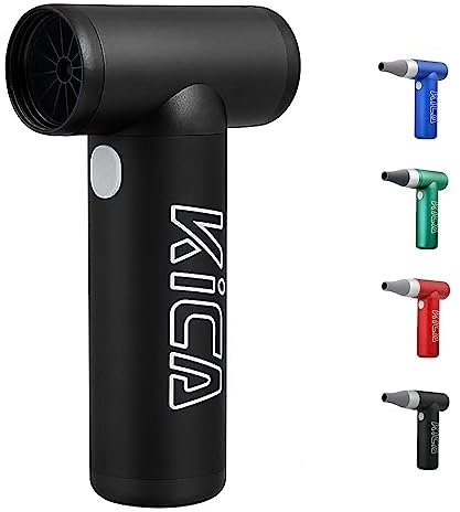 Kica Jetfan 1.0 Air Duster Cordless Portable Palm-Sized Cleaning Tool for Computer/Housework/BBQ/Outdoor/Camping/BarberStore/Car,Up to 86000RPM,Aluminum,Environmental Electric Air Can Tool - Black