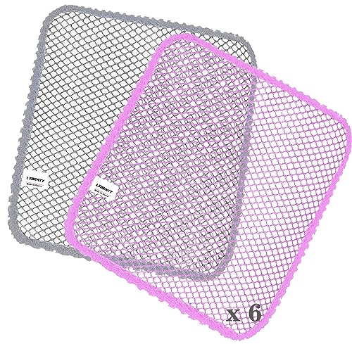 LIBRNTY 6 Piezas Malla para Lavar Platos,Toallas Cocina Microfibra,Paño de Limpieza magico,Estructura de Malla de fácil Cuidado,para Todo Acero Inoxidable,Silicona,Vidrio