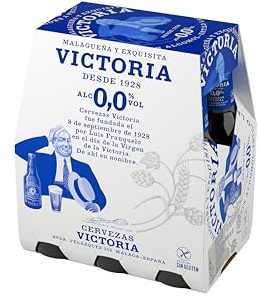Victoria - Cerveza Lager SIN ALCOHOL Malagueña | Lager Ámbar Refrescante | 24 botellas de 25 cl