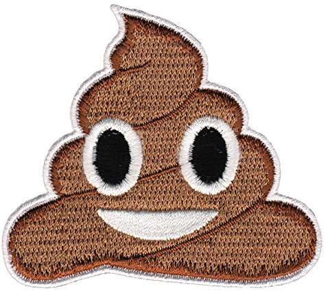 Comic Style Kacke Haufen Scheiße Aufnäher zum aufbügeln oder aufnähen Bügelbild Aufbügler für Kleidung gestickter Bügelpatch Applikation Patch Größe 7,4 x 6,6 cm