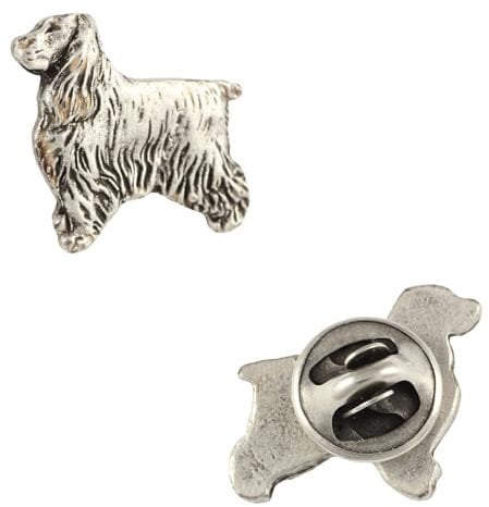 Art-Dog Unikate Silber Hund Anstecknadel - Versilbert Handmade - Broschen Frauen - Lustige Pins - Silber Brosche Schmuck - Englischer Cocker Spaniel – 1,9x2,2x4cm
