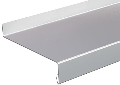 Fensterbank Tropfblech Alu Abschluss 5° silber 2mm Ral9006 T=50-400mm 500mm, 750mm, 1000mm, 1500mm oder 2000mm (Fensterbank 2mm Alu Ral 9006 1000mm, 15/40/90/25)