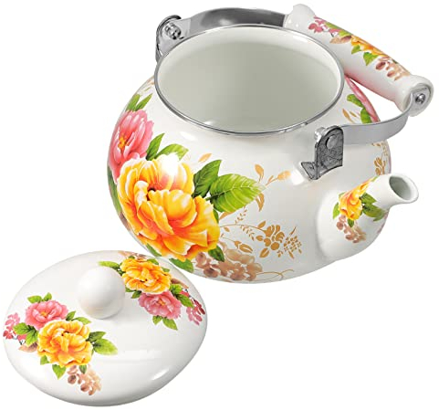 OUNONA Aus Emaille Für Den Herd Tee-servierkanne Japanische Campingkocher Porzellanemaillierter Teekessel Kaffeetasse Topf Mit Kochendem Wasser Handlich