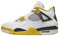 Air Jordan 4 Retro Da Donna Scarpe, Bianco/zolfo vivido/antracite/latte di cocco, 38 EU