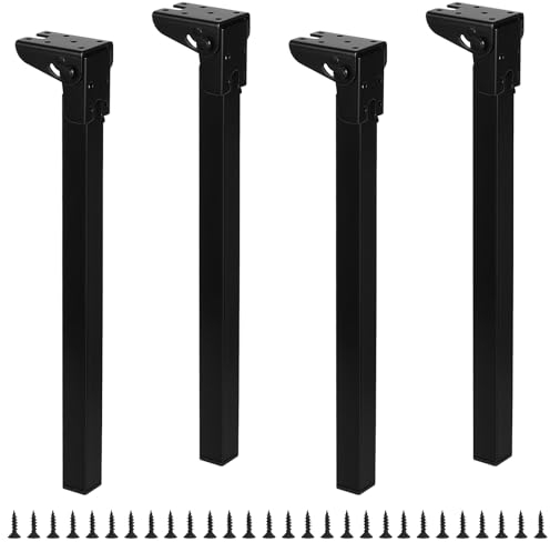 Supaway Lot de 4 Pieds de Table Pliables Pratiques Pied de Table Rabattable Pieds de Table Ajustables Pieds de Rechange Pieds de canapé Pliables pour lit Armoire Ordinateur Portable Meubles DIY, 40cm