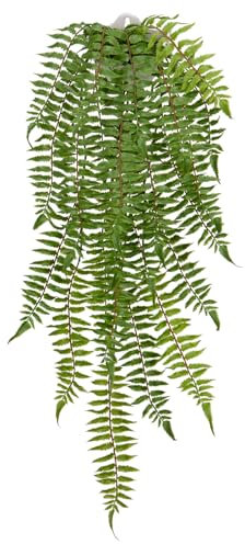Arborus 33.8 Artificial Hanging Plant in Pots Indoors Faux Boston Fern Plants Fake Green Trailing Plants Potted for Wall Home Office Bathroom Spring Decorations