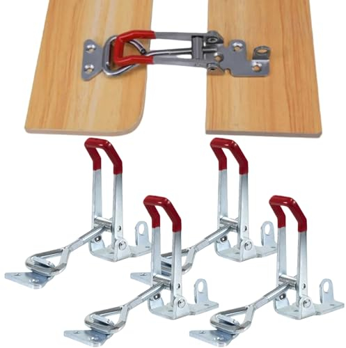 Morsetti a Ginocchiera Toggle Verticale,4 pezzi, Utensili Manuali Orizzontali,Clamp Morsetti a Mano Metallo,Attrezzo a Levetta,Chiusura a Leva Regolabile,Ganci Chiusura Regolabile a Leva