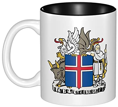 Tasse Muttertag 330Ml Wappen Von Island Geschenk Tasse Retrohochwertige Kaffeebecher Personalisierte Kaffeepott Für Arbeit, Büro, Office