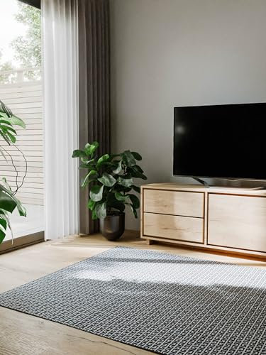 benuta Basic In- & Outdoor Teppich Lou - Blau 80x150 cm - Wetterfest & UV-beständig - Multifunktional für Balkon, Terrasse, Garten - Küchenteppich & Wohnzimmerteppich - Pflegeleicht Robust