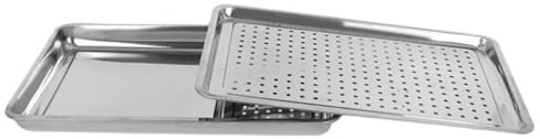 Piatto da portata per succhi di caffè, vassoio di drenaggio per hotel, rimovibile, riutilizzabile, in acciaio inox, 50 x 35 cm
