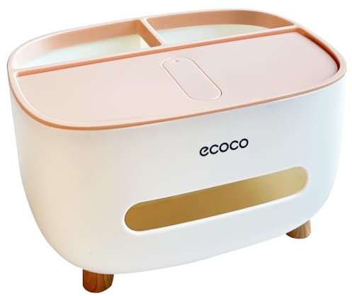 Soporte para caja de pañuelos, soporte para caja de pañuelos con almacenamiento, caja de almacenamiento de escritorio, dispensador de pañuelos adecuado para mesita de noche, tocador, cocina, mesa
