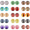 SUPERFINDINGS 30 Stück Glasaugen Cabochon Drachenaugen 1cm Bunte Glasaugen Für Bastelarbeiten Halloween Osterdekoration Leuchten Im Dunkeln Augen Katze Eule Vogel Pupillenaugen