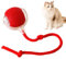 Pelota eléctrica para gatos, juguete interactivo para gatos, juguetes eléctricos automáticos para gatos de interior, juguetes para gatos en movimiento recargables por USB, para interacción(rojo)