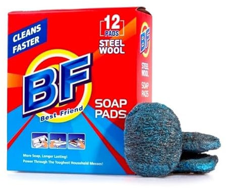 12pcs Verbesserte Stahlwolle Wäscher - Hohe Qualität Edelstahl Scheuerspirale, Stahlschwamm, Topfreiniger, Küchenreiniger, Scheuerstark edelstahlwolle - Speziell für Harte Reinigung (1)