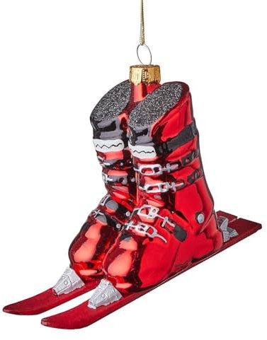 BUTLERS Weihnachtskugel Skischuhe Hang ON | Christbaumkugel Glas, Weihnachtsbaumschmuck lustig, kreative Baumschmuck für Weihnachten, Weihnachtsdeko für Girlande & Weihnachtsbaum Deko