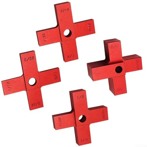 Zilimontt Woodworking Height Gauge,4 Pack Setup Block Cross Height Gauge Set Precision Aluminum Router Table Set Up Bars Table Saw Depth Gauge Kit