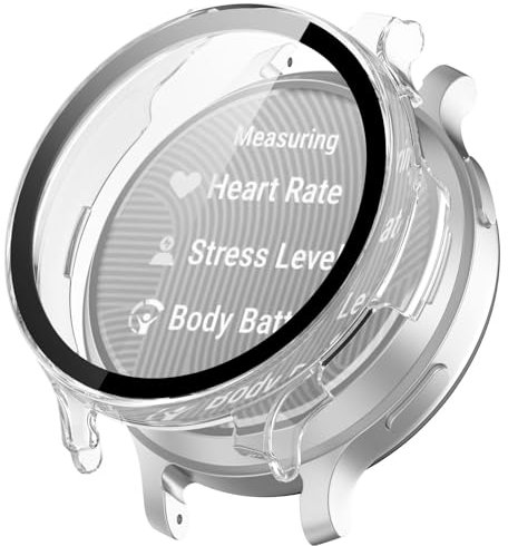 BAIDIYU Hülle Kompatibel mit Garmin Lily 2 Active, PC + Gehärteter Film, Anti-Fall, Anti-Kratzer, Smartwatch Schutzhülle Kompatibel mitr Garmin Lily 2 Active.(Transparentes Weiß)