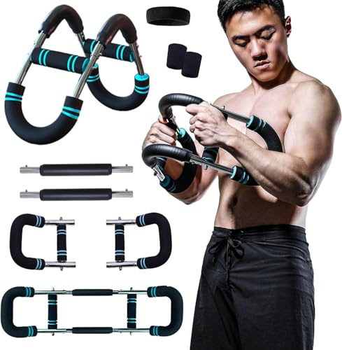 Saker Twister Arm Trainer, Arm Exercise Equipment Adjustable Shaker Twister Arm Exerciser, Portable Power Twister Bar, Detachable Design Fitness Anywhere(Blue)