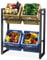 FIVMEN Getränkekistenregal 4 Kisten Flaschenregal Kistenregal Metall Getränkeregal Getränkekistenhalter Stabilität Platzersparnis Regal für Getränkekisten Bierkisten Wasserkasten, 70x32x80 cm
