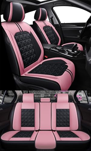nenyan Autositzbezüge Komplett Set Universal in Premium Design | Schonbezüge für Lexus RX | Auto Sitzbezüge Airbag Geeignet | Wasserdicht Sitzbezug Rosa