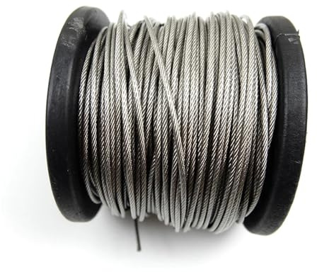 Cable flexible de acero trenzado con revestimiento PVC 50,0 m y 2, mm, cable blando, tendedero inoxidable transparente Jardín