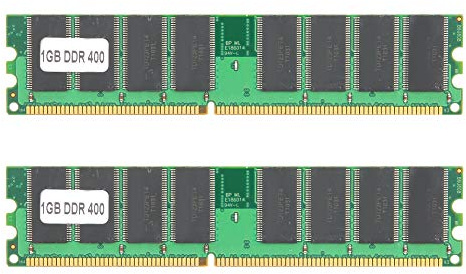 Ouitble 2 moduli di memoria DDR 1 GB PC3200 400 MHz RAM desktop per sistemi Prestazioni elevate Funzionamento stabile Velocità del computer migliorata Scheda di memoria a 16 grani