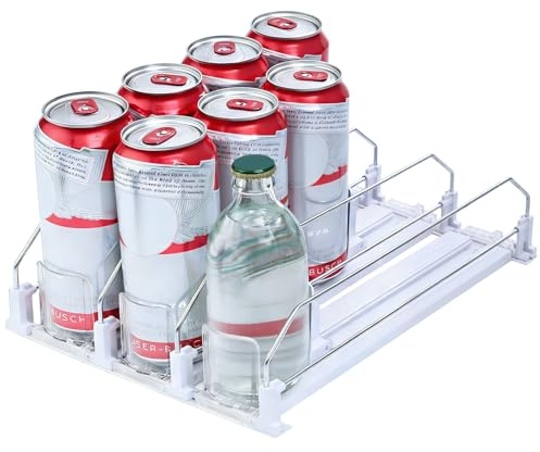 KKUOYT Automatic Can Dispenser for Fridge, Adjustable Width Fridge Can Dispenser, Drink Organizer for Storage and Organization (3 Rows)