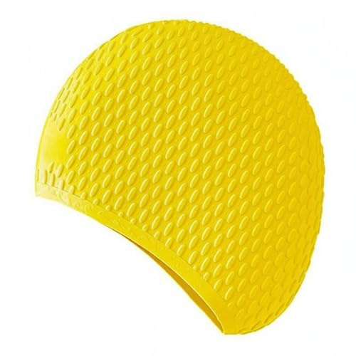predolo Cuffia da Nuoto in Silicone Impermeabile Cuffia in Silicone Adatta a Capelli Lunghi Accessorio Sportivo per Donne, Piscina, Giallo Limone