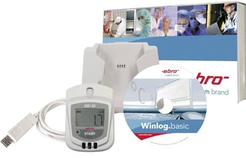 Ebro 1601-0048-Z EBI 20-TH1-Set Multi-Datenlogger Messgröße Luftfeuchtigkeit, Temperatur -30 bis +