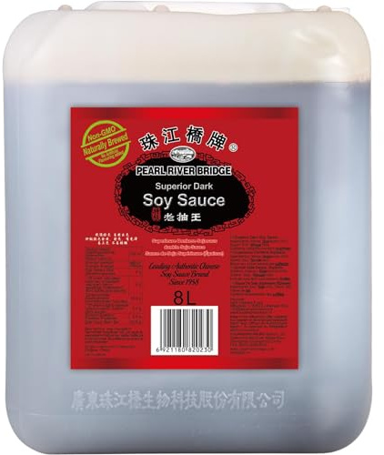 Pearl River Bridge Dunkle Sojasauce 8L - Wok & Grill | Authentische chinesische Sojasauce zum Dippen, Wokken und Grillen - 1 x 8 Liter Großgebinde