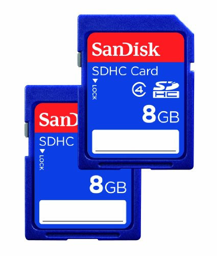 Carte Mémoire SDHC SanDisk 8 Go - Pack de 2 (SDSDB2-008G-B35)