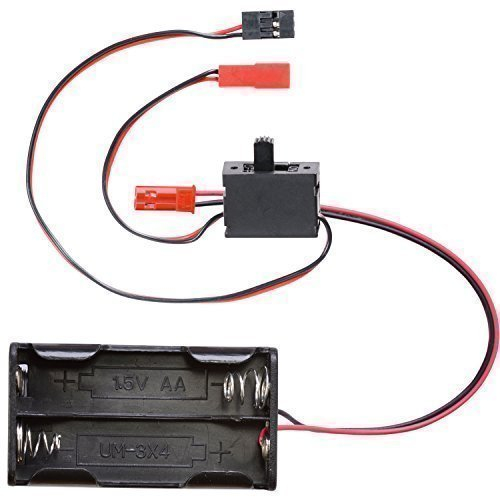 partCore Batteriebox 4 x Mignon Typ AA mit BEC Stecker und Schalterkabel BEC JST auf JR Graupner Uni