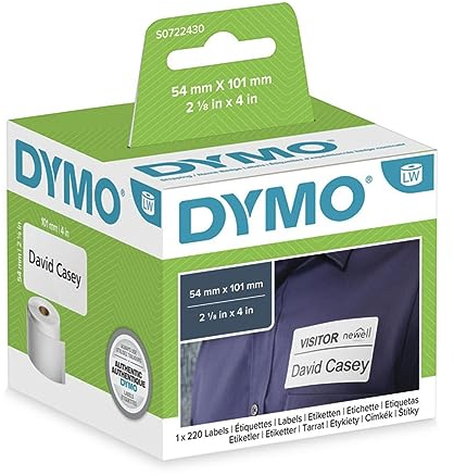 DYMO LabelWriter-Etiketten, 54 x 101 mm, Versand-Etiketten, 220 Stück, Weiß