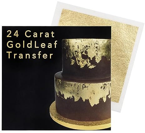 Sugarflair Colours Feuille d'Or 24 Carats, pour les Gâteaux de Mariage, Cupcakes et Ustensiles Décoratifs - Contenu : 1 feuille de 8 x 8 cm